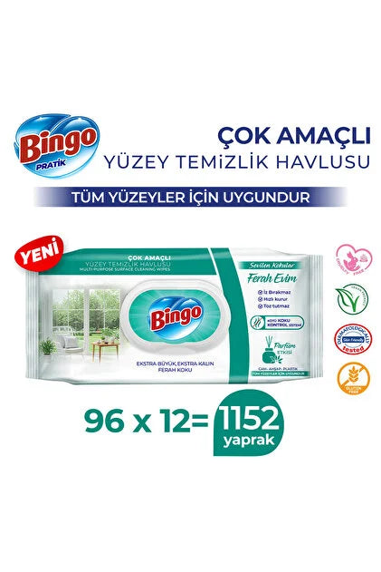 BINGO YÜZEY TEMİZLEME HAVLUSU SEVİLEN KOKULAR – FERAH EVİM