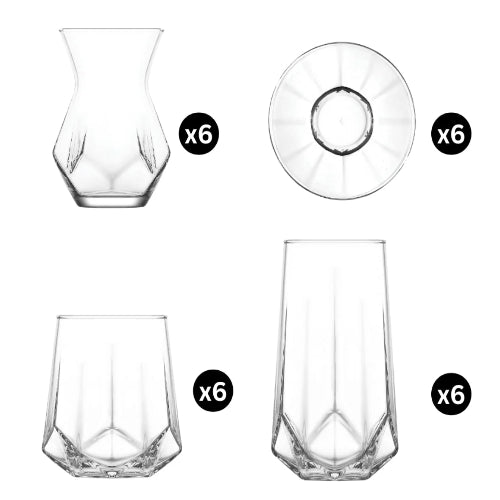 Lav Alya Exotic Dazzles Glass Set 24pcs
