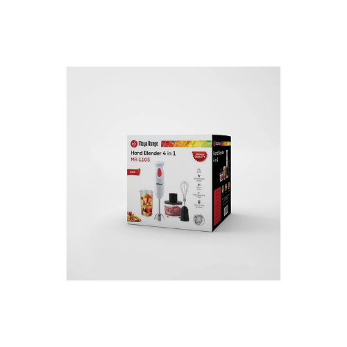 Maya Range Stainless Steel Hand Blender, 4-in-1 Stick Blender 300W, 1 Speed
