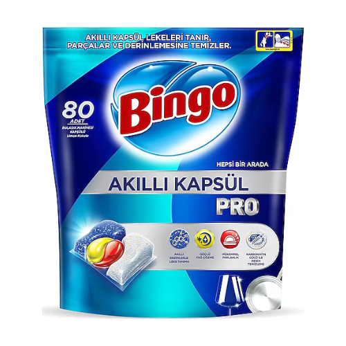 Bingo Smart Dishwashing Capsules Pro All In One 80 Pcs